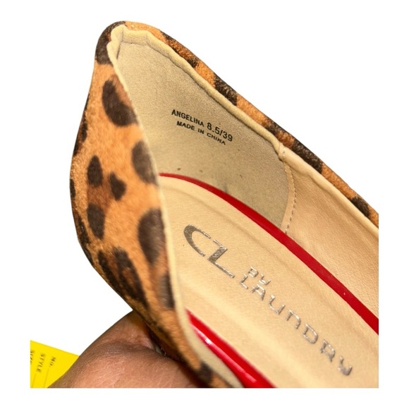 CL by Laundry Vegan Suede Leopard Print Heels
Style Angelina Brown Tan
Size: 8.5 - Picture 8 of 11